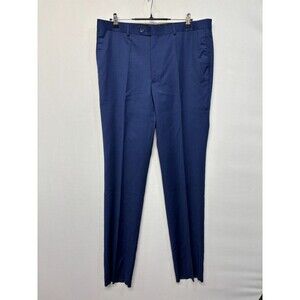 NWT Linea Uomo Men 100% Wool Dress Pants Size 38 Blue Unhemmed C059 -9